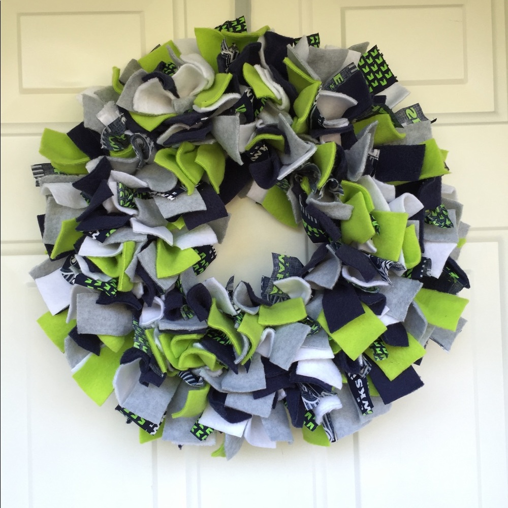 Seahawks Fabric Wreath